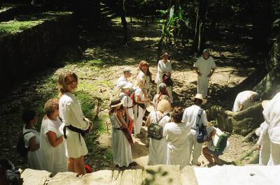 Ende der Hauptzeremonie in Palenque